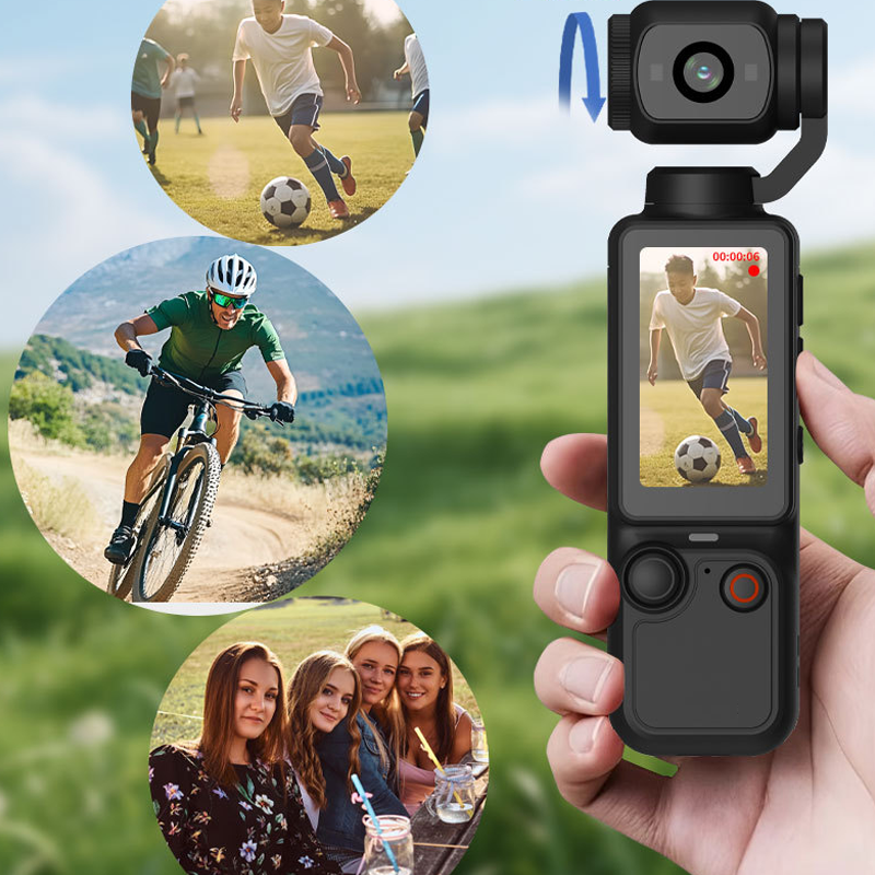 1080P Pocket Camera with Foldable Display and Touchscreen
