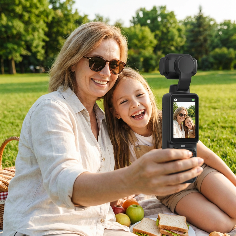 1080P Pocket Camera with Foldable Display and Touchscreen