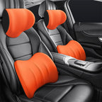 Ergonomic headrest and lumbar pillow set for car