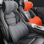 Ergonomic headrest and lumbar pillow set for car