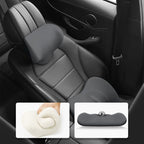 Ergonomic headrest and lumbar pillow set for car