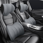 Ergonomic headrest and lumbar pillow set for car