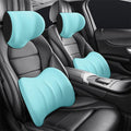 Ergonomic headrest and lumbar pillow set for car