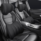 Ergonomic headrest and lumbar pillow set for car