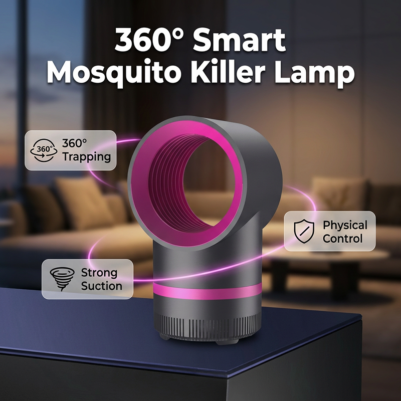 USB mosquito killer lamp with 360° suction technology