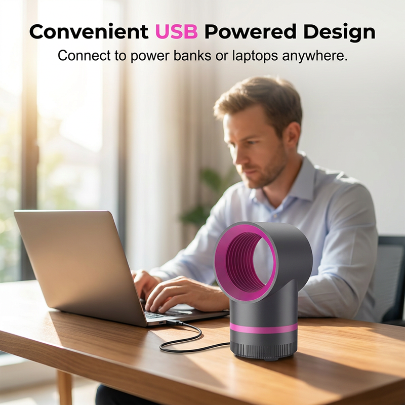USB mosquito killer lamp with 360° suction technology