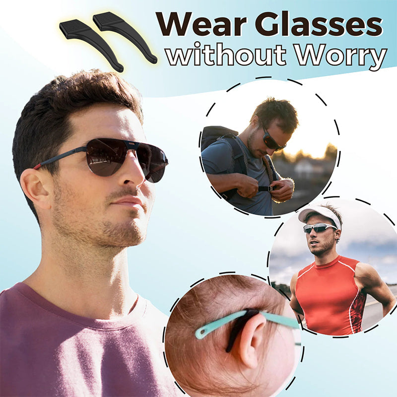 Silicone ear hooks for glasses – non-slip and flexible