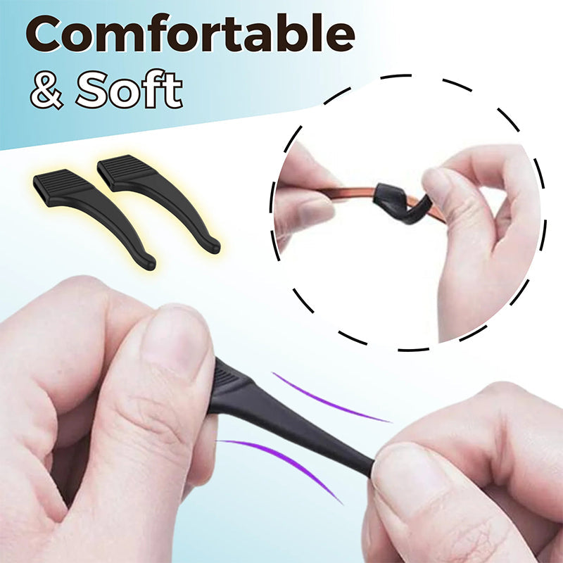 Silicone ear hooks for glasses – non-slip and flexible