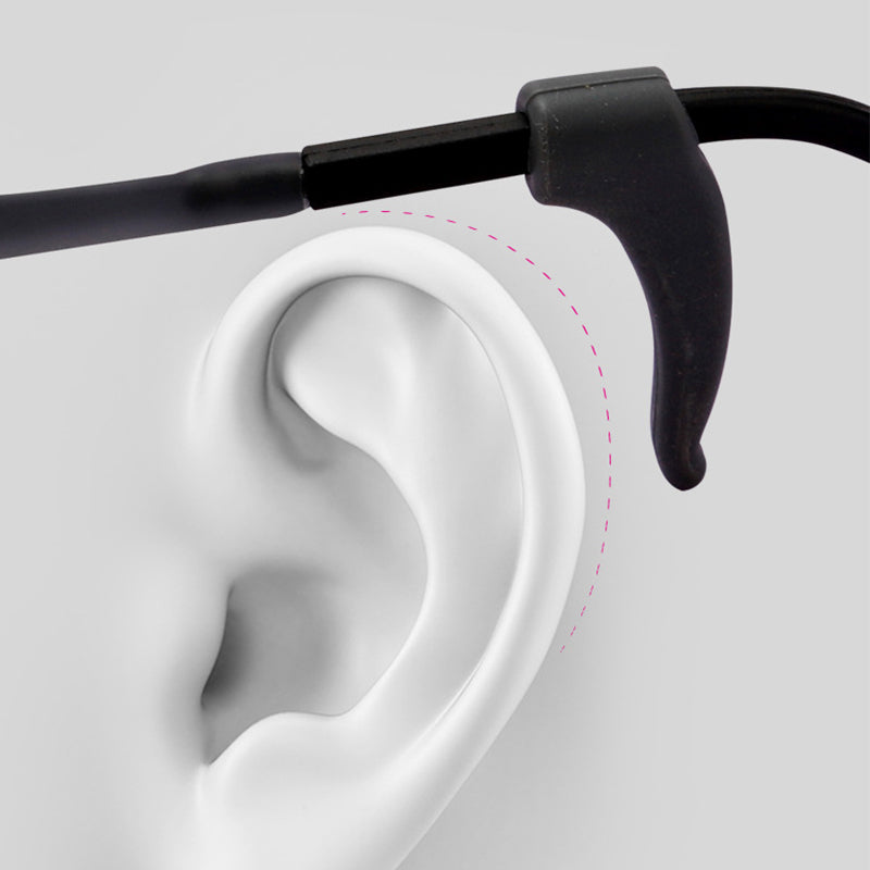 Silicone ear hooks for glasses – non-slip and flexible