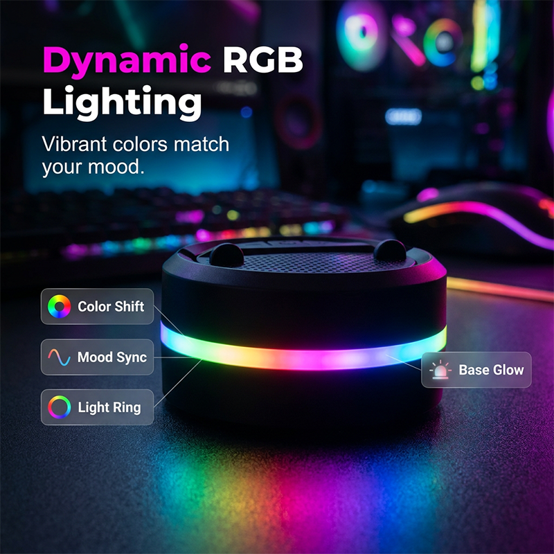 Bluetooth-Lautsprecher mit RGB-Beleuchtung und Handyständer