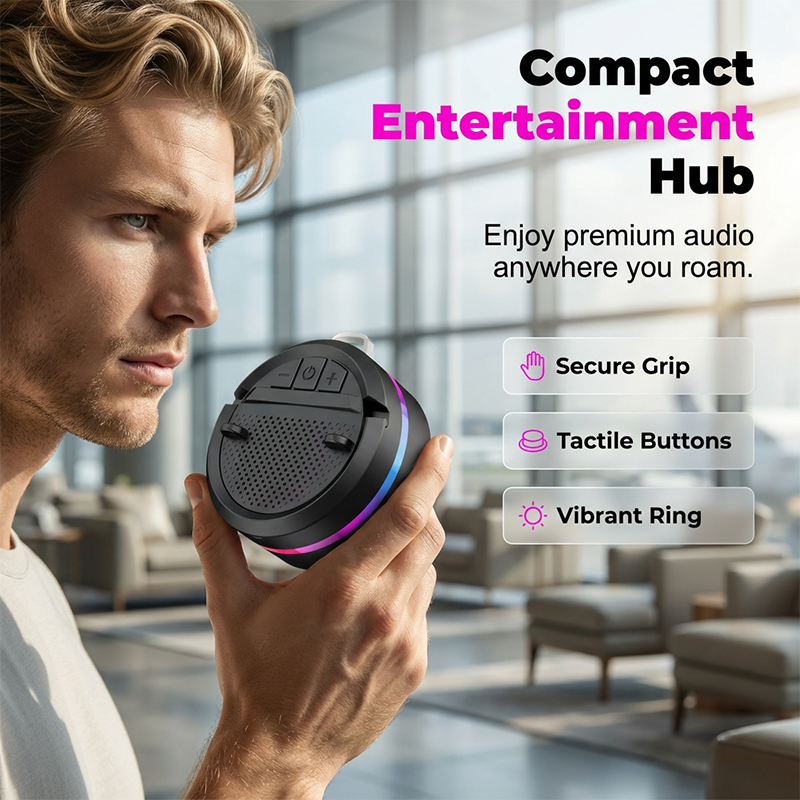 Bluetooth-Lautsprecher mit RGB-Beleuchtung und Handyständer