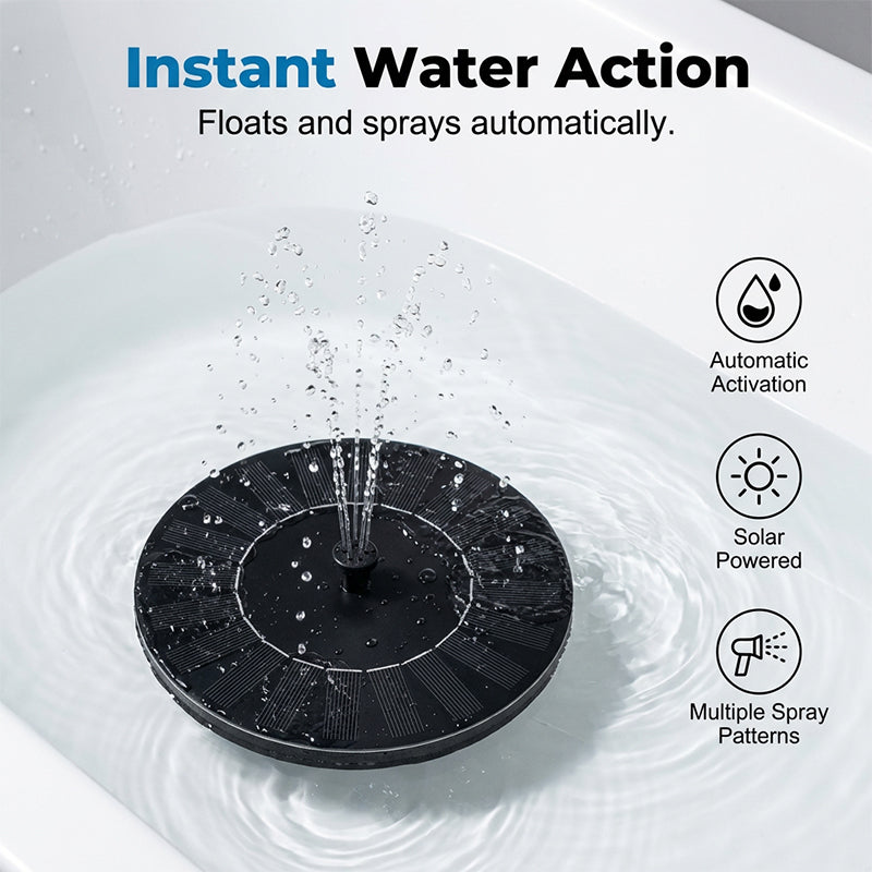 Schwimmende Solar-Wasserfontäne für Badewanne und Pool