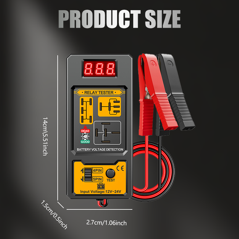Relay Voltage Tester 12V/24V with LED Display