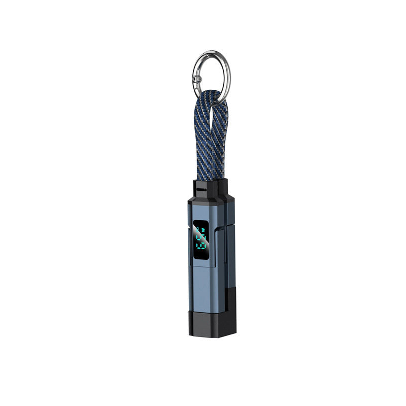 4-in-1 Ladekabel Schlüsselanhänger mit digitalem Display