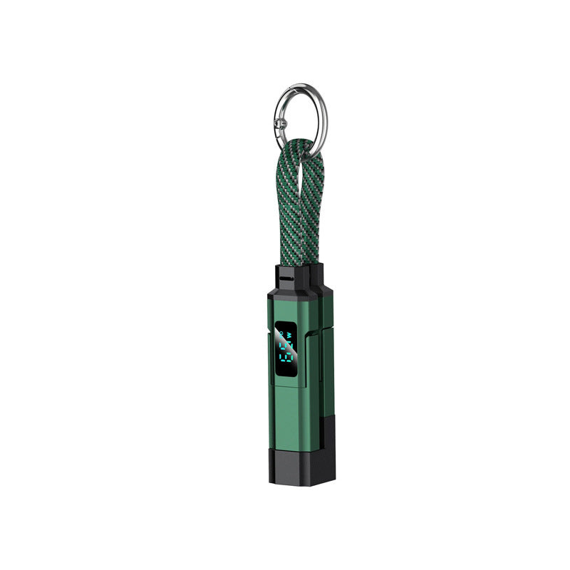 4-in-1 Ladekabel Schlüsselanhänger mit digitalem Display