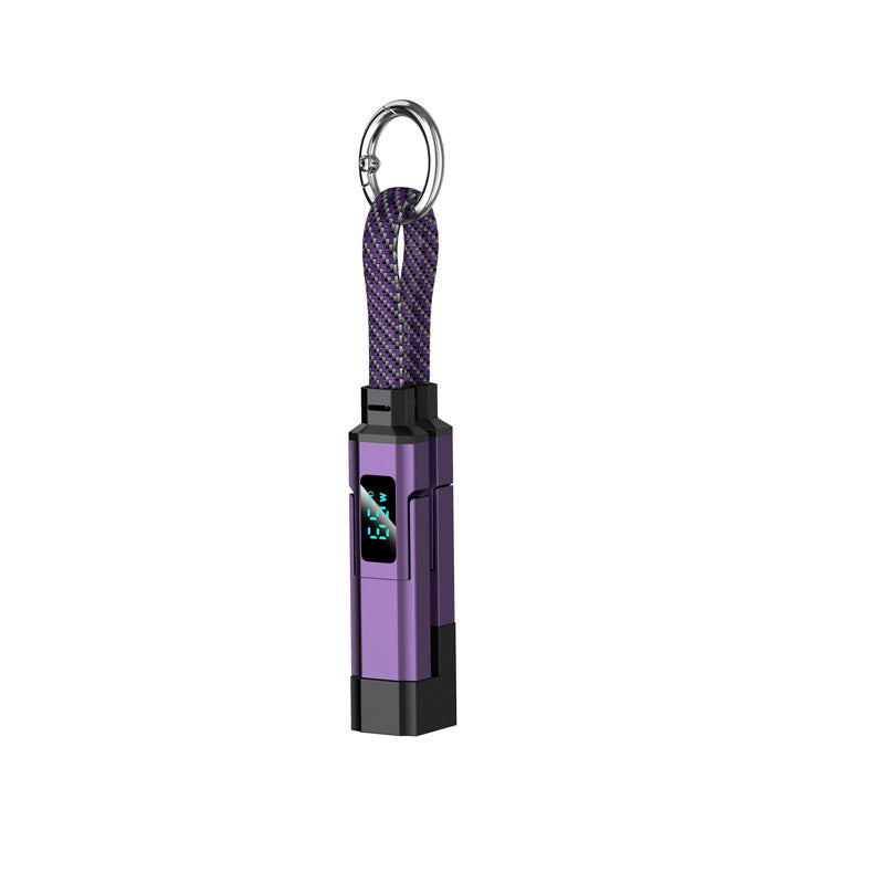 4-in-1 Ladekabel Schlüsselanhänger mit digitalem Display