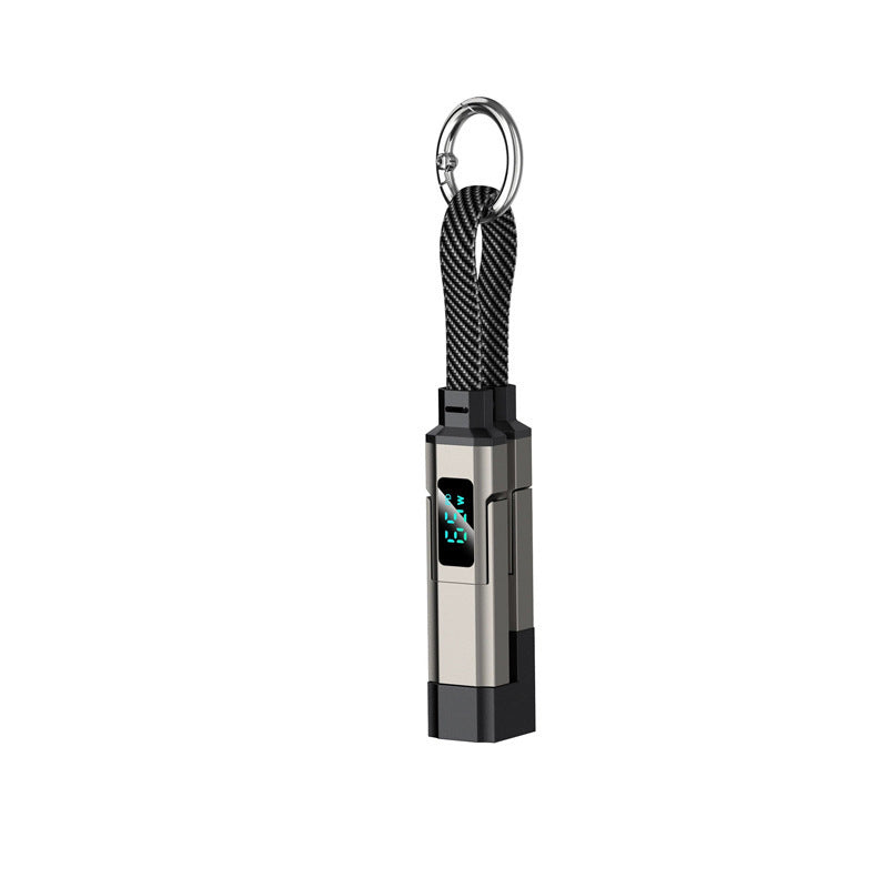 4-in-1 Ladekabel Schlüsselanhänger mit digitalem Display