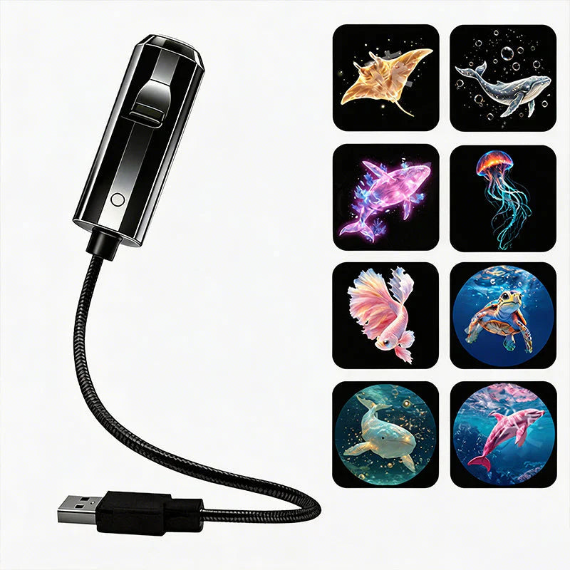 LED star projector with 10 projection inserts