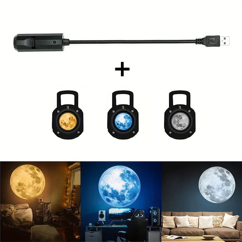 LED star projector with 10 projection inserts