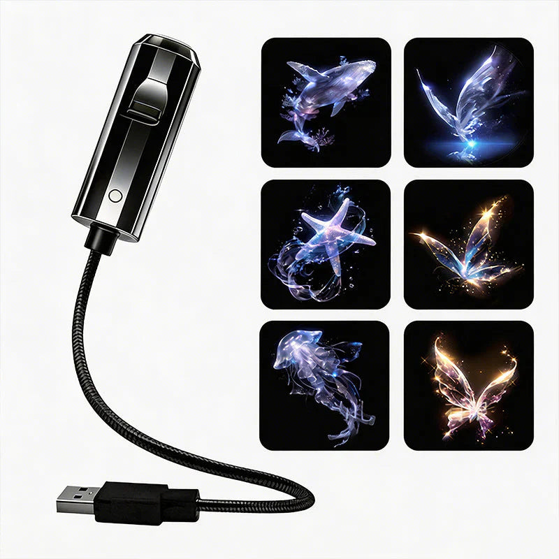 LED star projector with 10 projection inserts