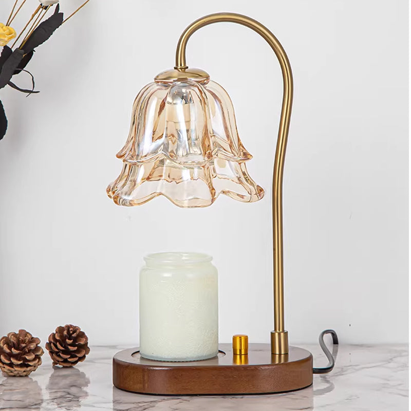 Kerzenwärmer-Lampe Maiglöckchen mit Glasschirm