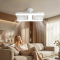 Deckenventilator mit LED-Licht und verstellbaren Doppelköpfen