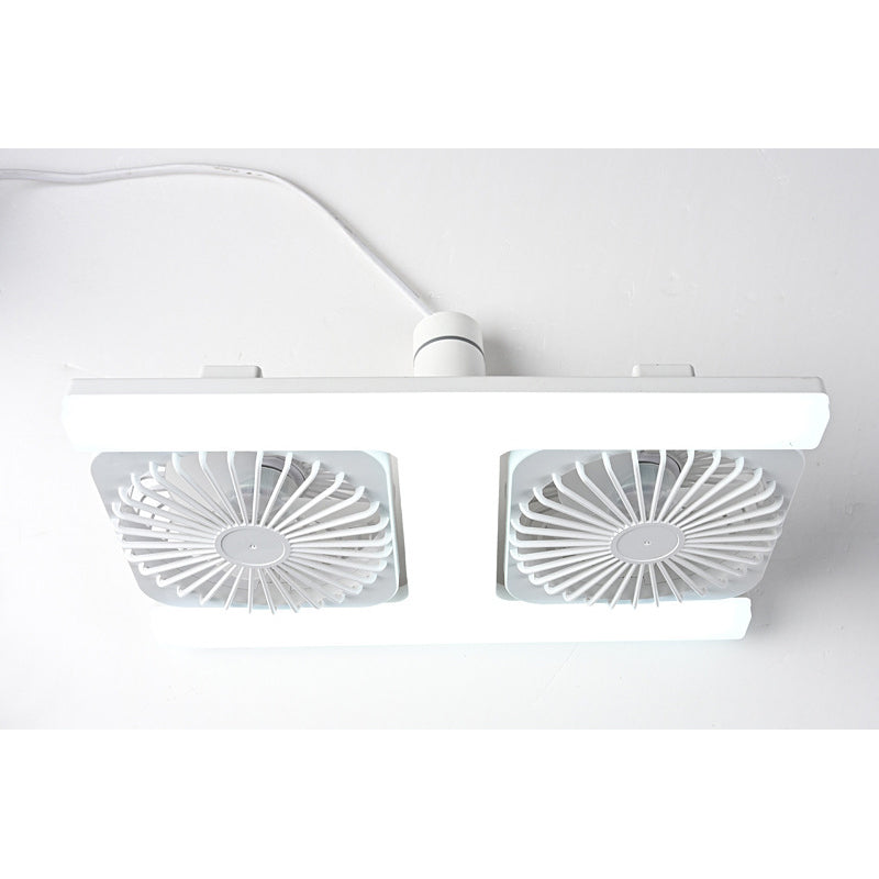 Deckenventilator mit LED-Licht und verstellbaren Doppelköpfen