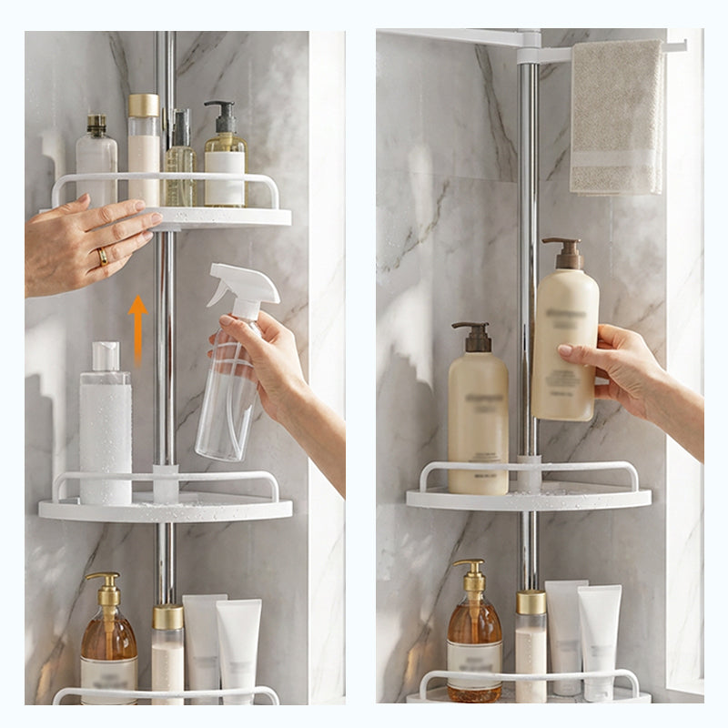 Teleskop-Eckregal für die Dusche mit 4 Ablagen