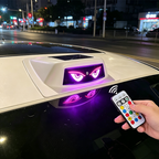 Solar-Dachwarnleuchte mit LED-Teufelsaugen-Design und Fernbedienung