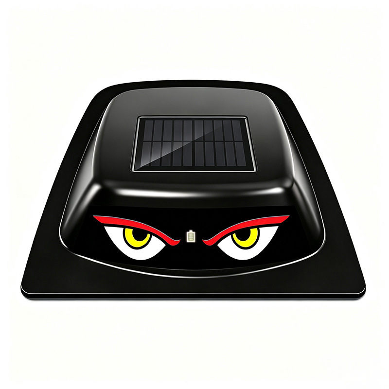 Solar-Dachwarnleuchte mit LED-Teufelsaugen-Design und Fernbedienung