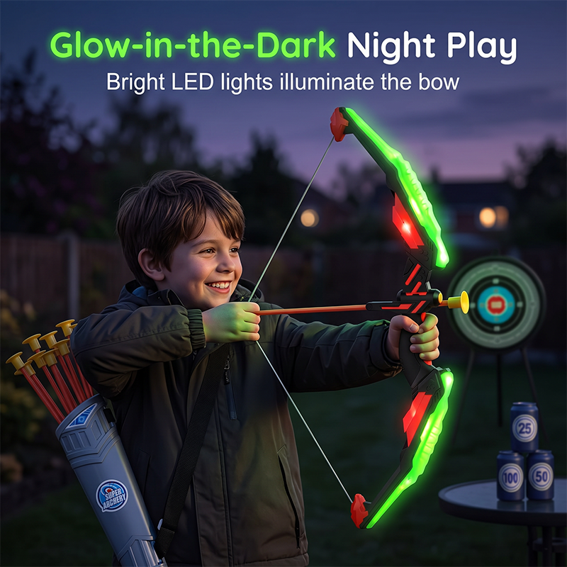 Kinder-Bogenschießen Spielset mit LED-Beleuchtung