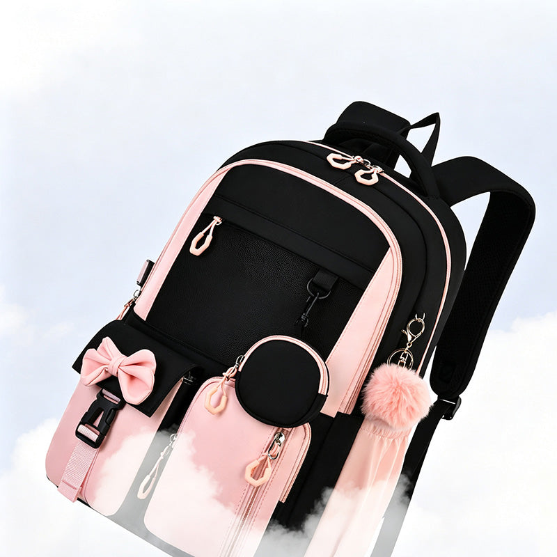 Schulrucksack mit Schleife – Leicht und Geräumig