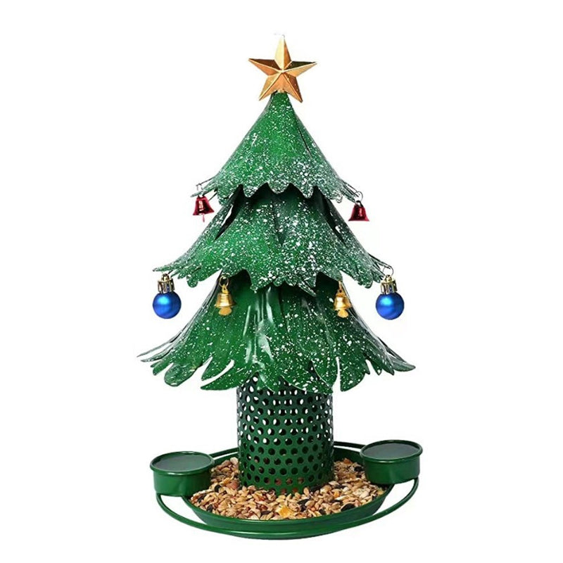 Vogelfutterspender Weihnachtsbaum Metall – Grün