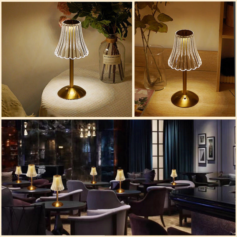 Akku-Tischlampe Retro-Design mit Touch-Dimmer
