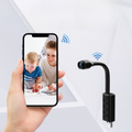 Mini surveillance camera with swivel arm – Wi-Fi and AI detection