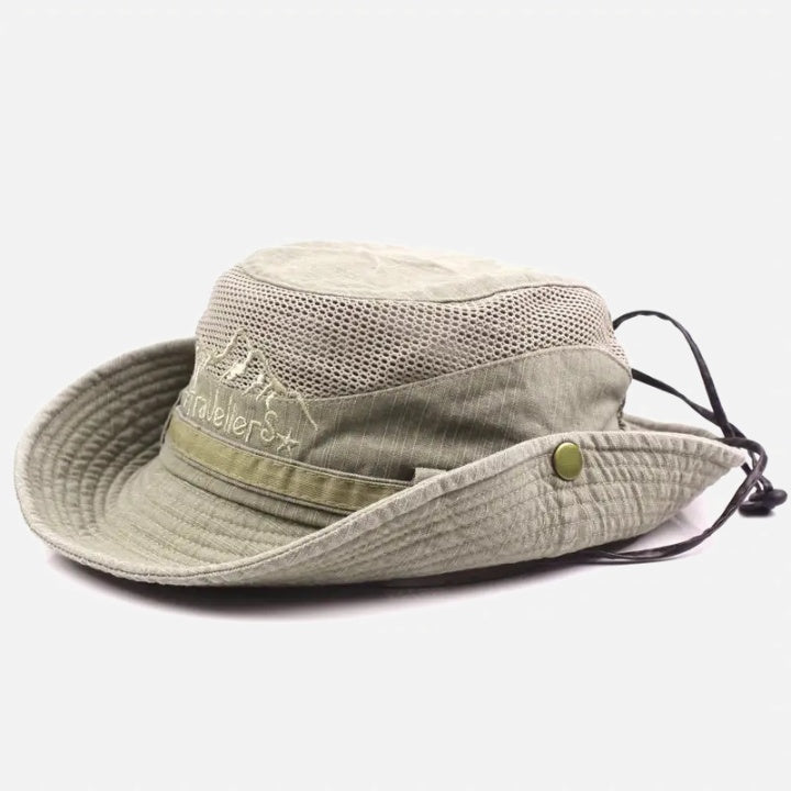 Outdoor-Sonnenhut mit verstellbaren Riemen und breiter Krempe
