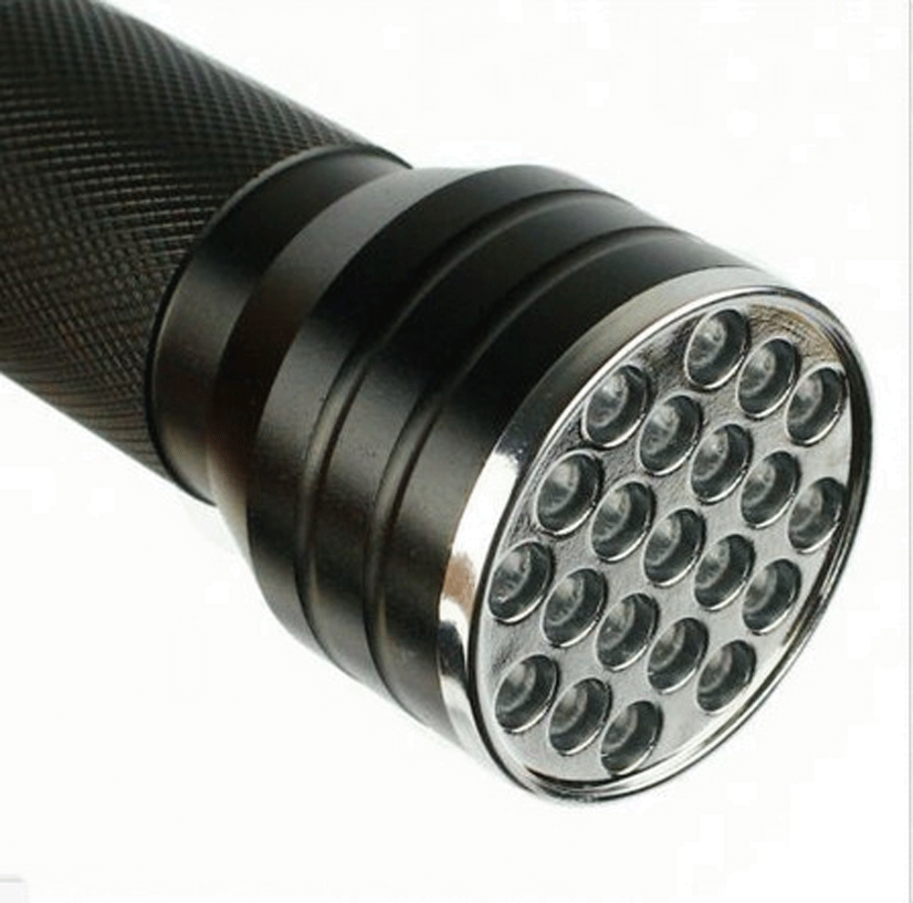 UV flashlight 395nm with LEDs for stain and pest detection