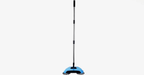 Sweeper with 360° rotating brushes and adjustable handle