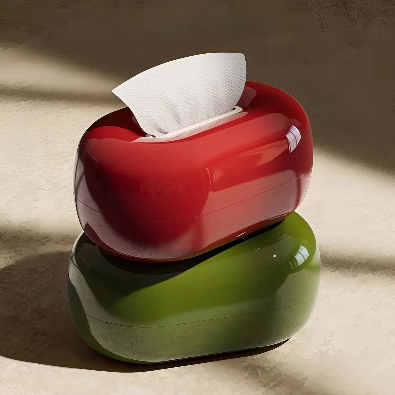 Ceramic Tissue Holder Pebble Shape with Glossy Surface