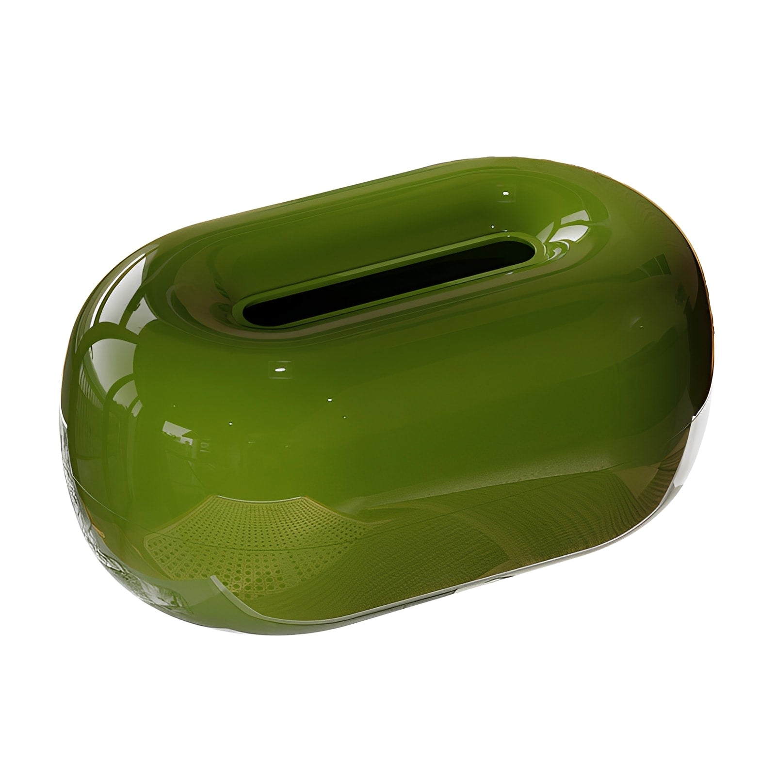 Ceramic Tissue Holder Pebble Shape with Glossy Surface