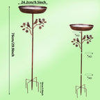Birdbath with decorative metal spike – Vintage copper look