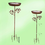Vogeltränke mit dekorativem Metallspieß – Vintage Kupfer-Optik