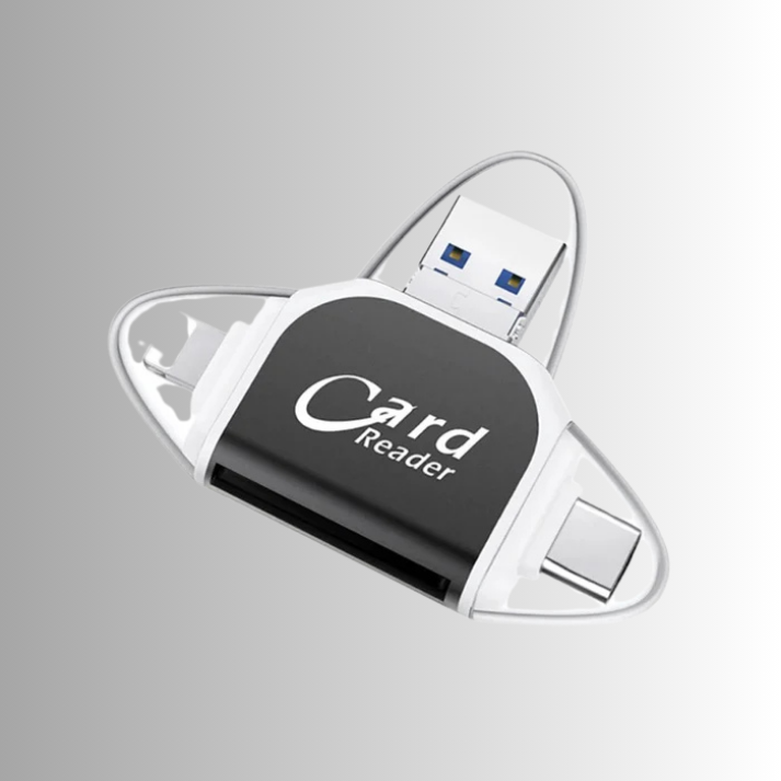 4-in-1 Card Reader with Multi-Interface - SD, Micro SD, USB, Type-C