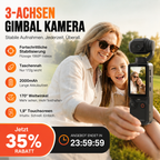 1080P Pocket Camera with Foldable Display and Touchscreen