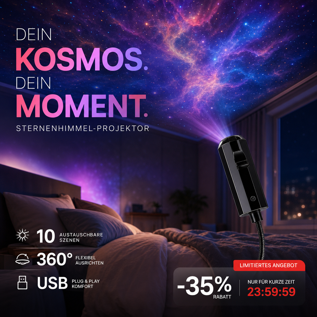 LED star projector with 10 projection inserts