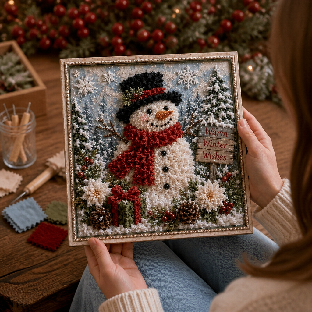 3D Stoff-Bastelset Weihnachten mit vorgestanzter Schablone