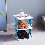 Foldable shoe rack with 3-7 tiers