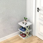 Foldable shoe rack with 3-7 tiers