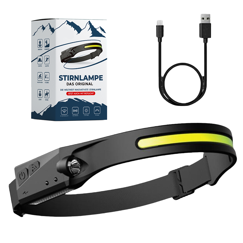 Stirnlampe COB LED mit Gestenerkennung