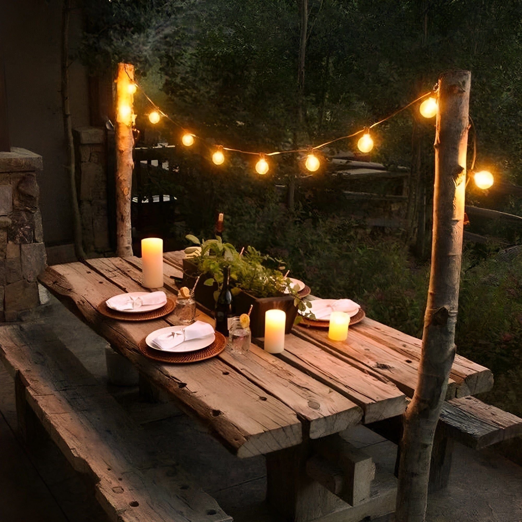 LED-Lichterkette Outdoor mit warmweißem Licht